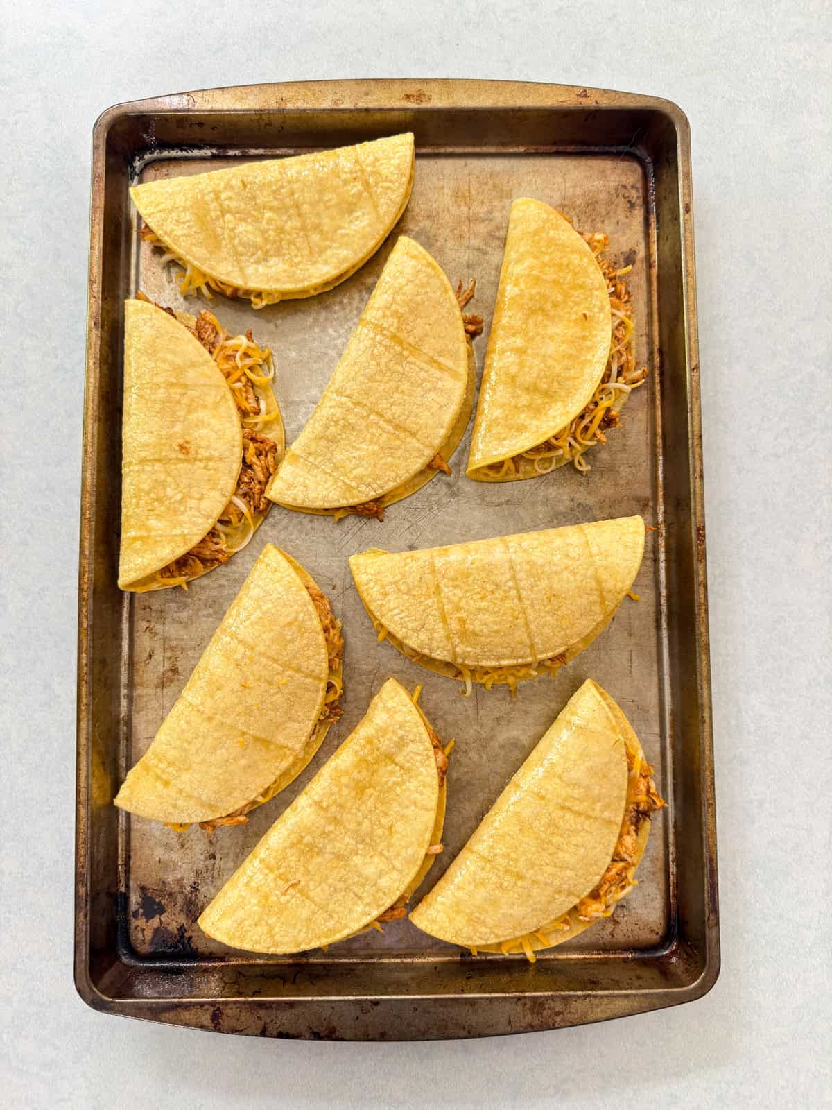 The unbaked Chicken Tacos ready to go into the oven.